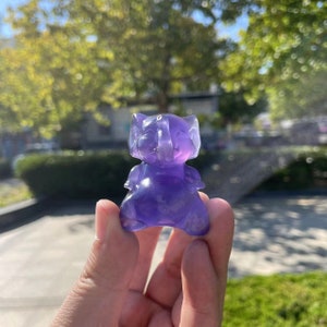 Cute Purple Fluorite Elephant Carving|Healing Crystal|Stone Carving|Fluorite Animal Elephant Sculpture|Handmade Gift for Women and Kids