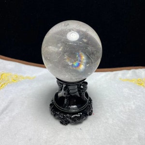 78 mm Clear Quartz Sphere with Rainbow|Crystal Sphere|Crystal Gift for Women and Men
