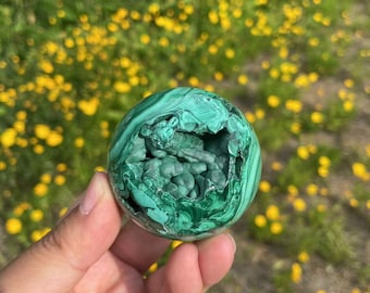 Druzy Malachite Sphere Carving|Healing Crystal Sphere CollectionCrystal Decor