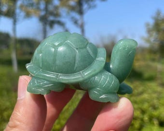 手彫りの透明水晶の亀、ヒーリングクリスタル彫刻 - Etsy 日本