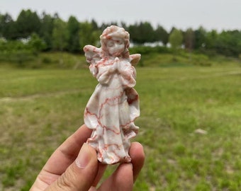 Red Spider Jasper Angel Carving | Crystal Angel Sculpture
