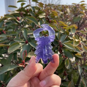 Cool Blue Fluorite Scorpion Carving|Healing Crystal|Crystal Scorpion Sculpture|Energy Stone Scorpion Carving|Unique Gift for Him and Her