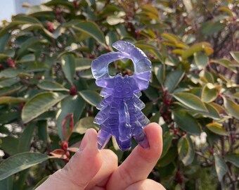 Blue Fluorite Scorpion Carving: Healing Crystal SculptureCrystal Decor