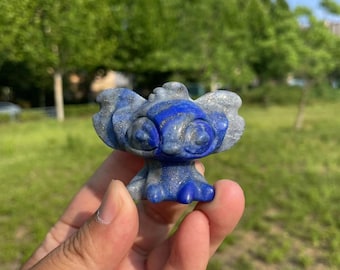 Lapis Lazuli Stitch Carving: Healing Crystal Statue