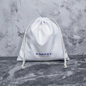 50pcs Microfiber Dust Bags White with Custom Logo Wholesale Large Drawstring Favor Bags Cotton Closure String Pouch Gift Packaging Bulk