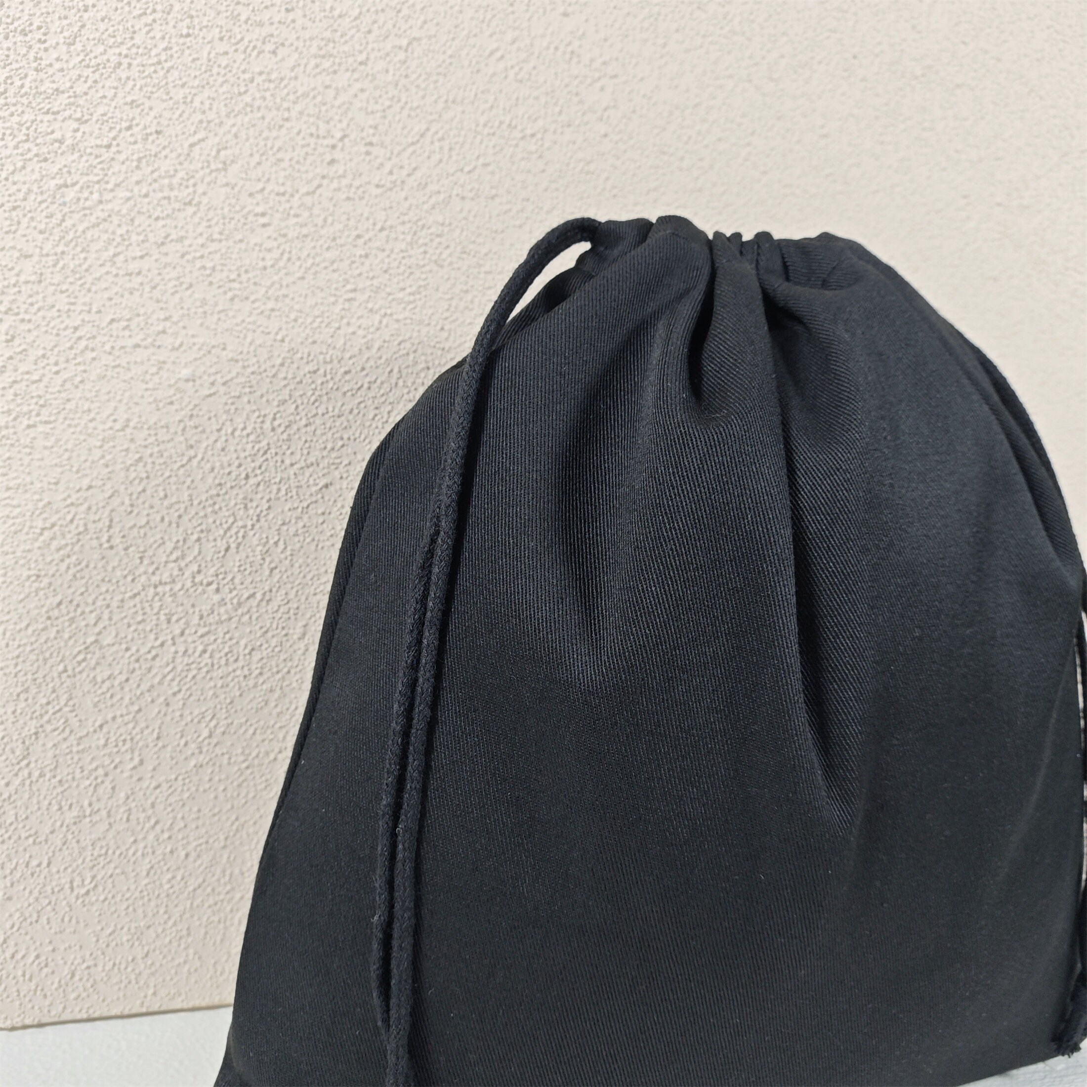 50pcs Thick Black Cotton Twill Dust Bags With Custom Logo