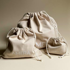50pcs Cotton Herringbone Dust Bag, Custom Logo Drawstring Packaging