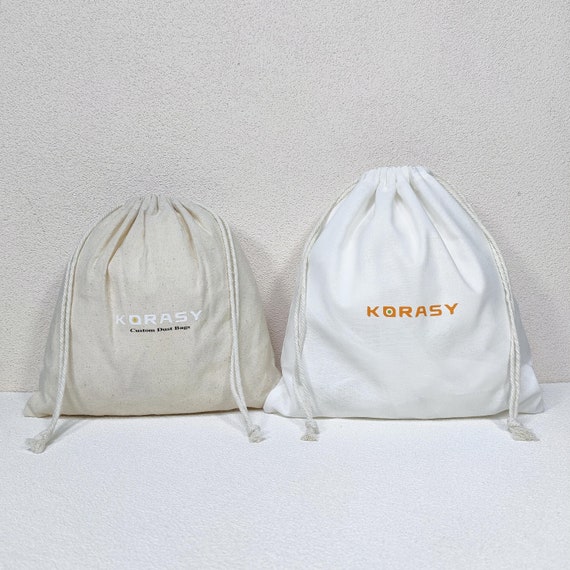 50pcs Muslin Cotton Dust Bags With Personalized Logo Print Wholesale Product Package Drawstring Favor Bags Lightweight Fabric Gift Pouch Etsy