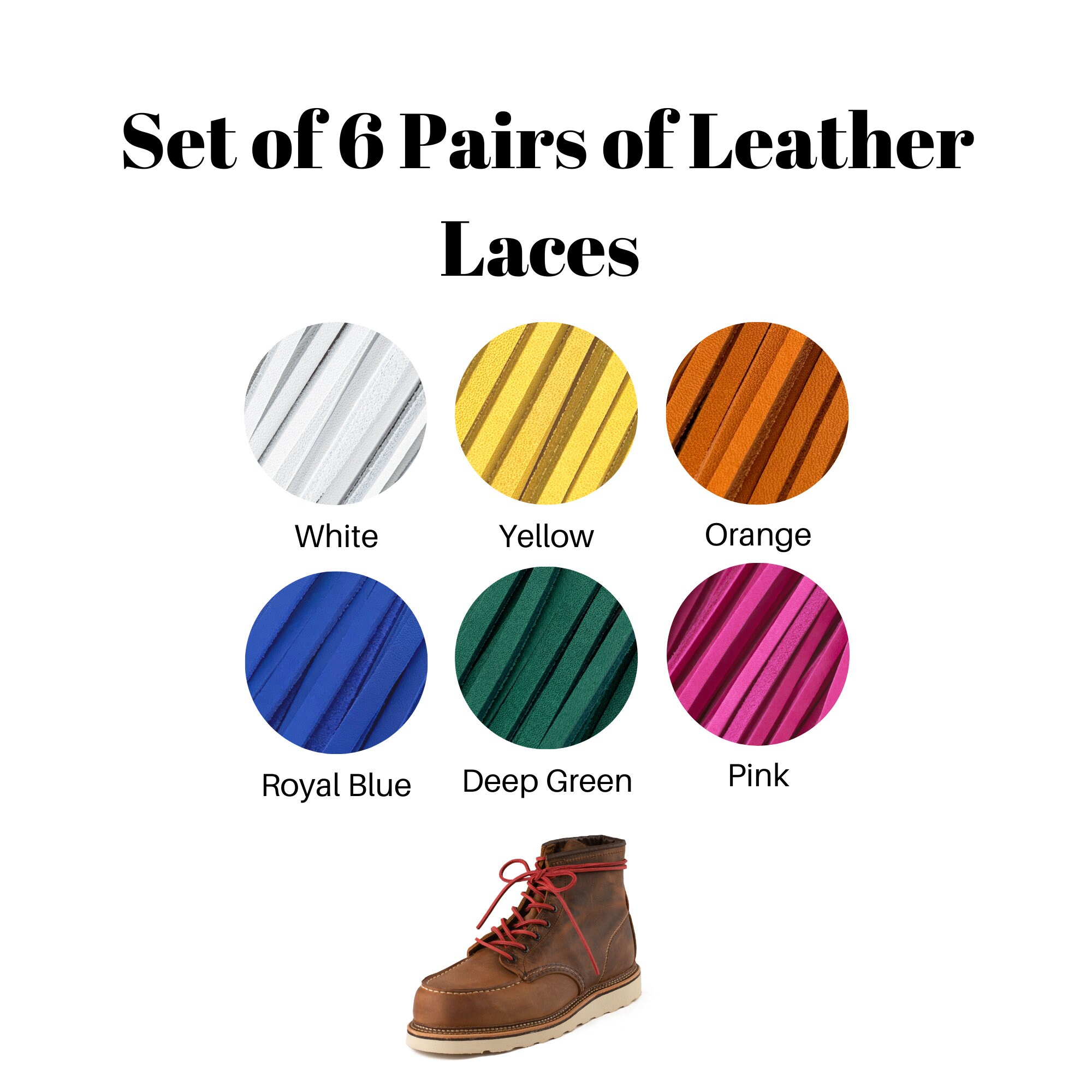 72 x 1/8 Alum Tanned Strong Leather Shoelaces Jaguar Latigo Boot Strings Boat Shoe Laces