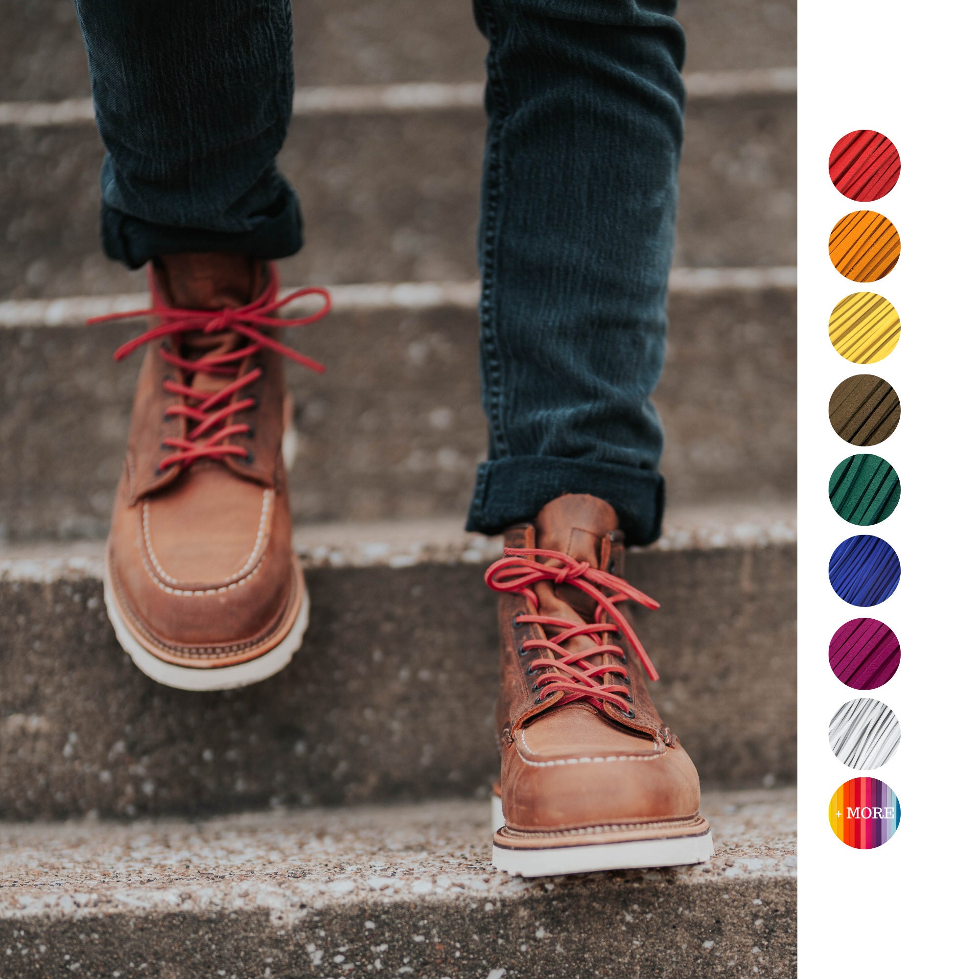 Leather Boot Laces multiple Color 