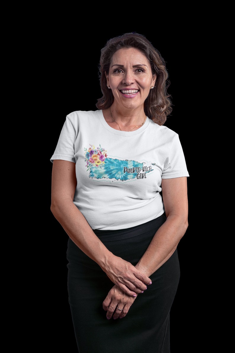 PUERTO RICO GIRL Carte T-shirt Floral Dames Classic Tee Mignon Couleurs assorties 2022 Cadeau pour elle image 5