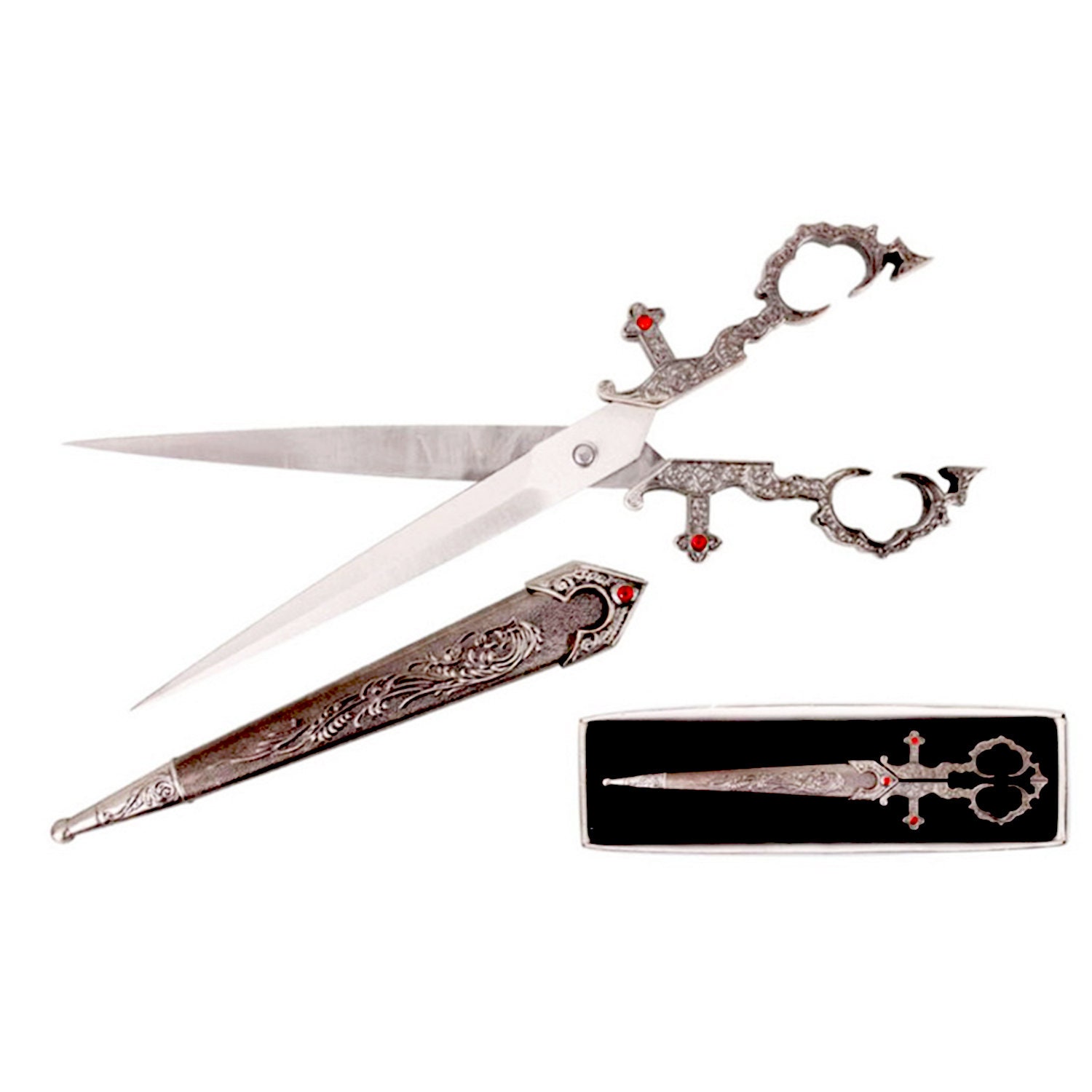 10 1/4 Gold Silver Bodice Scissors Medieval Style Dagger Etsy