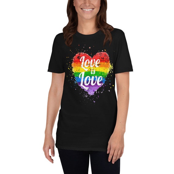 LGBTQ Pride Month Ally Love Proud Hugs Rainbow T-Shirt | Etsy