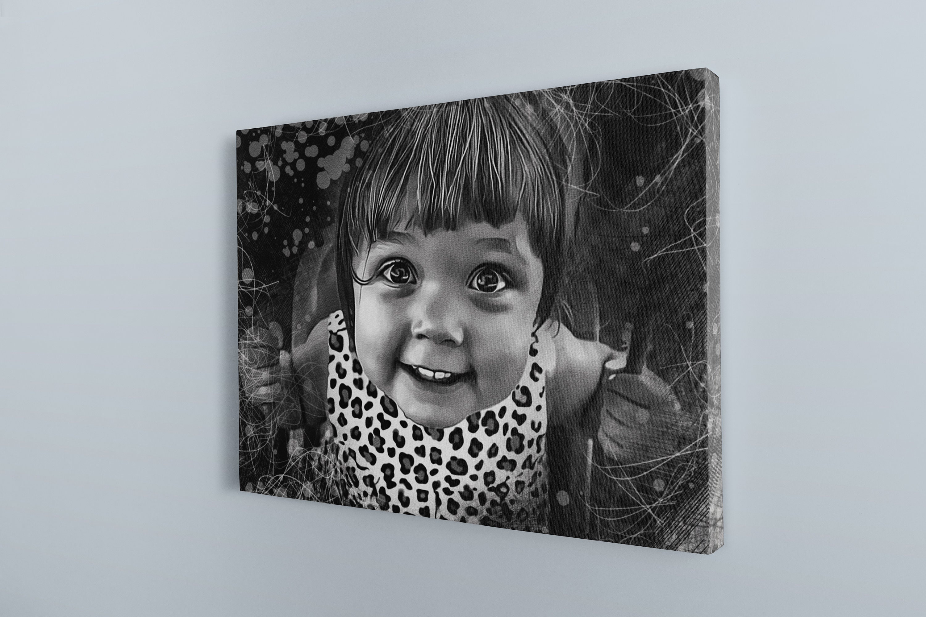 Black and White Print Photo Canvas Oil Painting From Photo - Etsy
