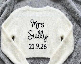 Embroidered Bridal Cardigan:  – Soft Wedding Layer