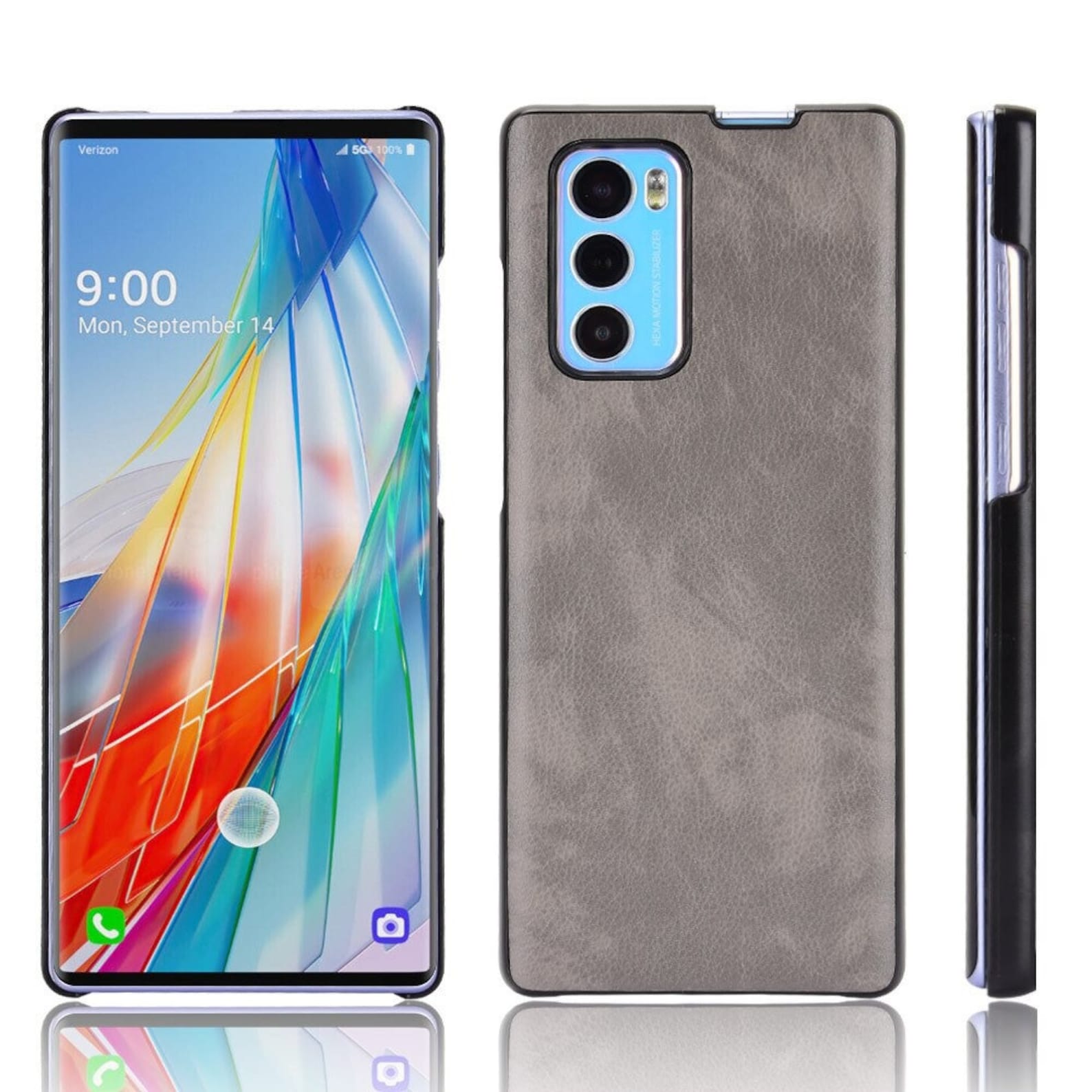 LG Wing Case Luxury PU Leather Hard Back Cover Protective Etsy