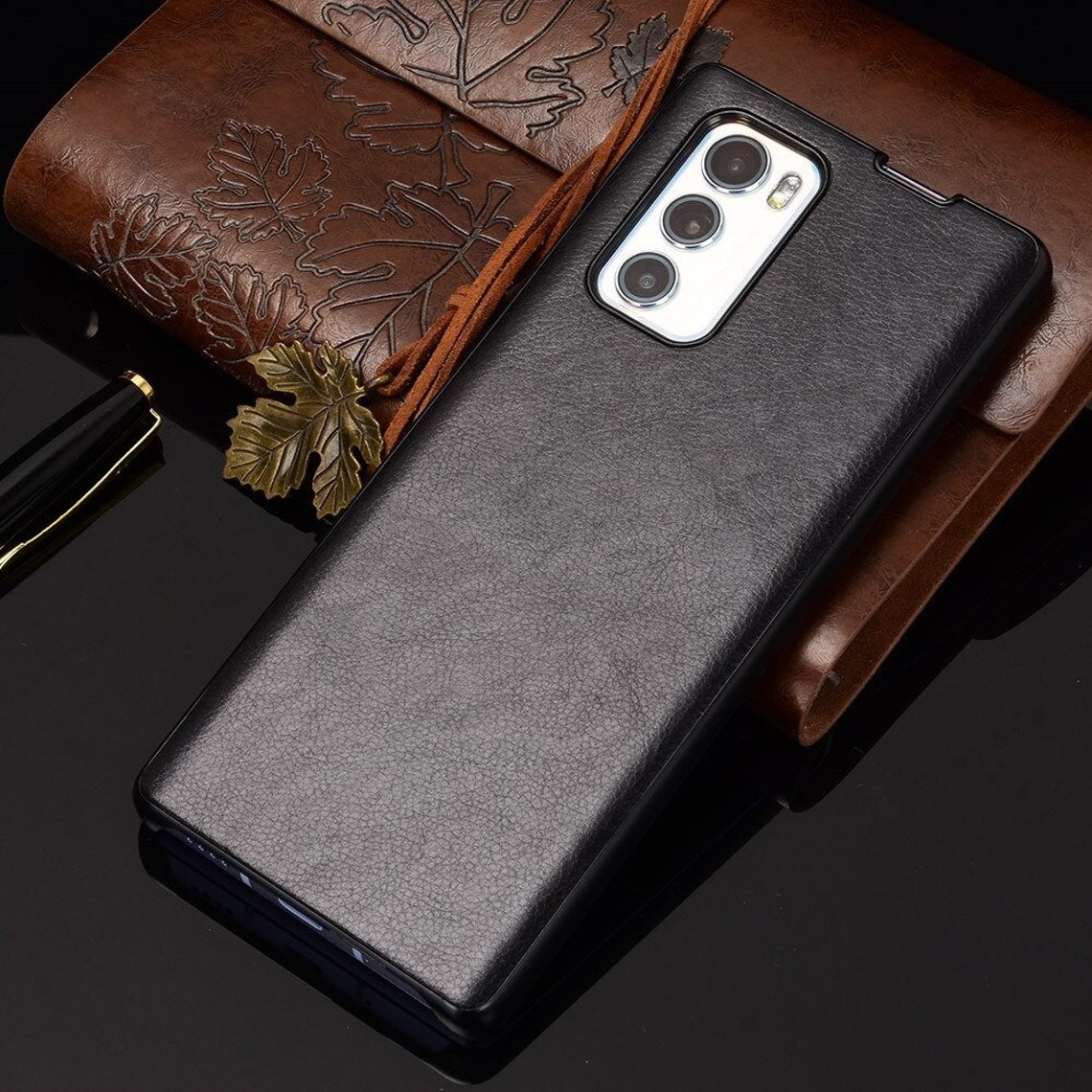 LG Wing Case Luxury PU Leather Hard Back Cover Protective Etsy