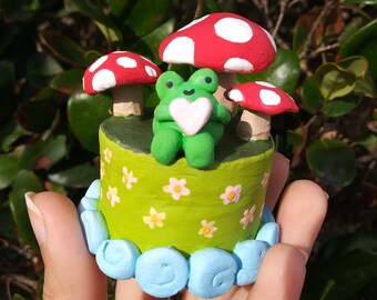 photo Mushroom Cake Frog Cake Aesthetic etsy