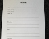 Resume, Digital, Simple, Job Resume, Printable, Editable