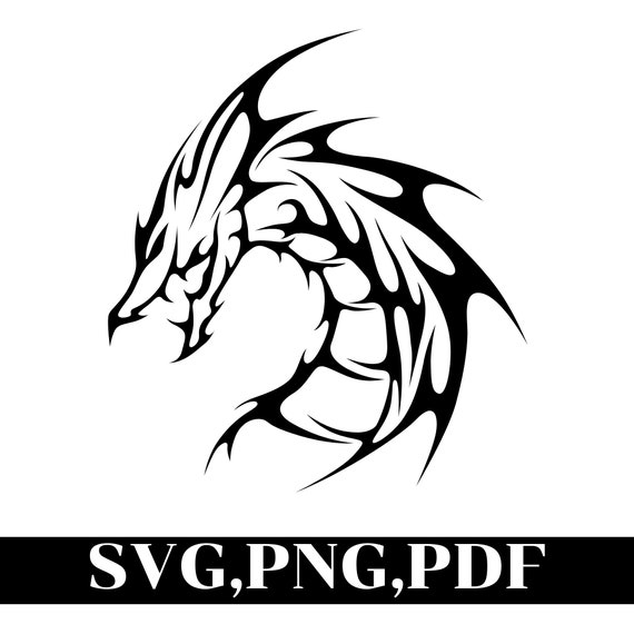 Dragon Zentangle Vector files Dragon Silhouette Dragon | Etsy