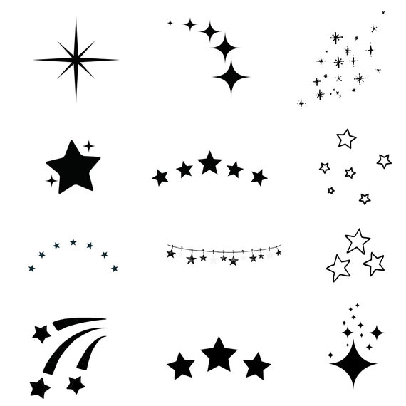 Stars Svg Bundle Star Clipart Sparkle Star Svg Stars | Etsy België