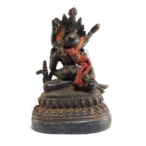 Tibetische Statue von Vajrasattva Shakti, antikes Finishing