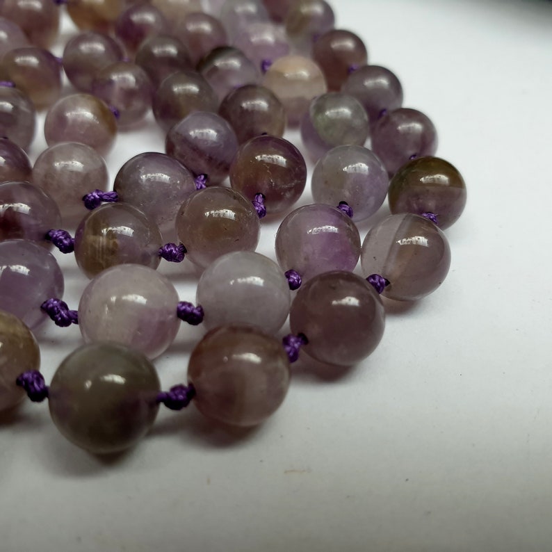 8mm, 108 beads, Real Amethyst, Stone Prayer Bead Mala image 4