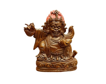 5 inch, Mahakala Panjaranatha, Mahakala 2 Arms, Buddhist Statue, Chocolate Oxidized