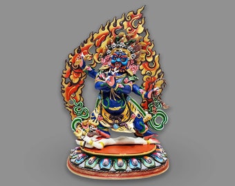 13 Inches Height, Vajrapani, Vajrapani Statue, Buddhist Handmade Statue, Traditional Colour Finishing