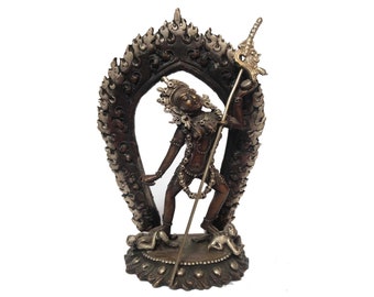 5.5" Inches, Tibetan Statue of Vajrayogini, Silver Plated Oxidized