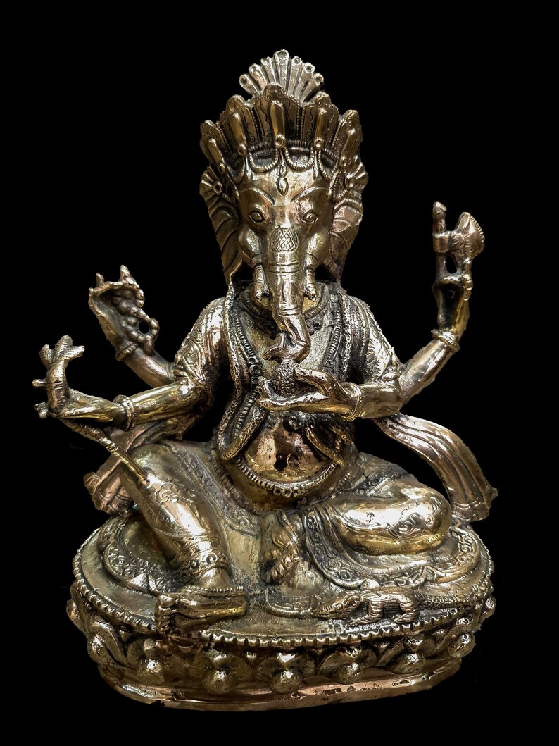 9.4 Inches, Nepali Traditional Statue of Ganesh, Ganesha, washable zdjęcie 2