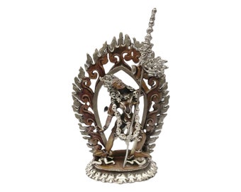 6" Inches, Buddhist Statue Miniature Statue of, Vajrayogini,  Silver and Chocolate Oxidized