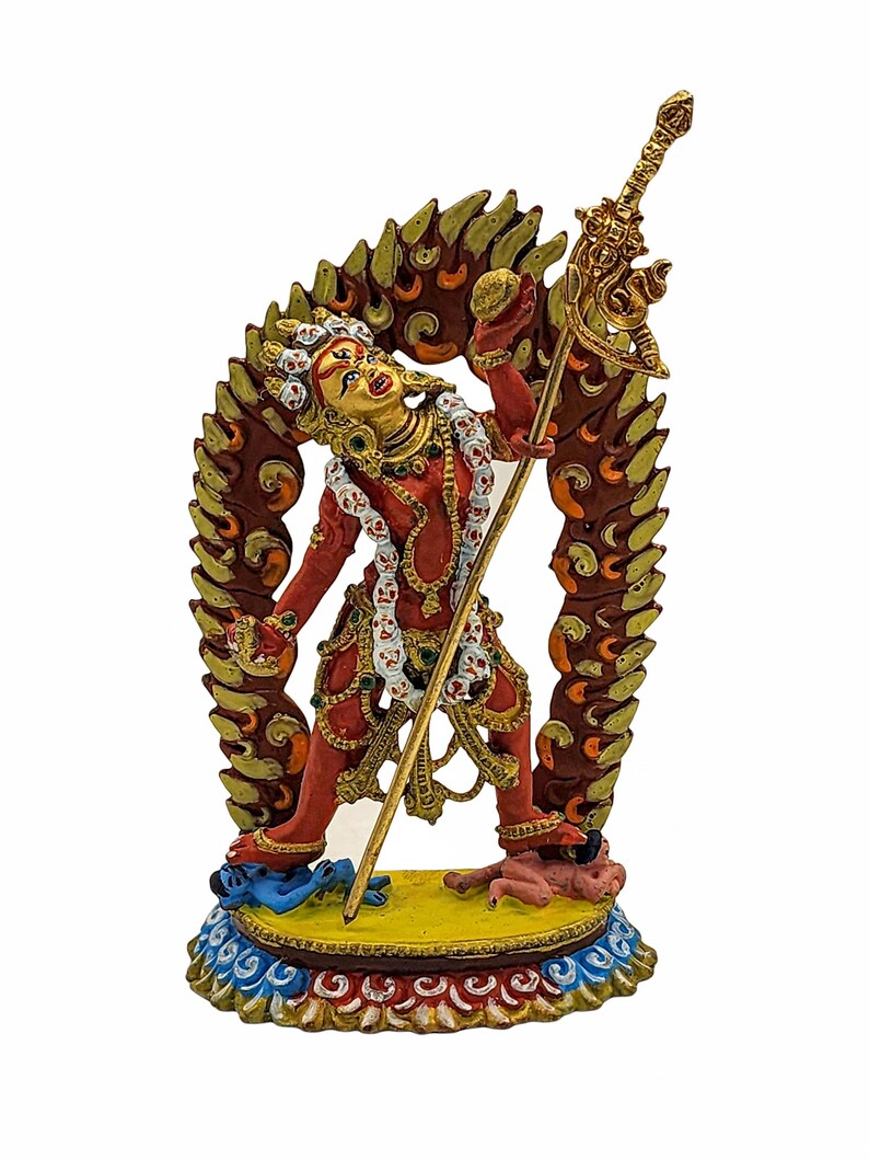 3.9 Inches, Vajrayogini Statue, Buddhist Miniature Statue, High Quality, Traditional Color Finishing And Face Painted image 2