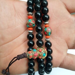 8mm, 108, Echter Onyx, Stein Gebetskette Mala Bild 2