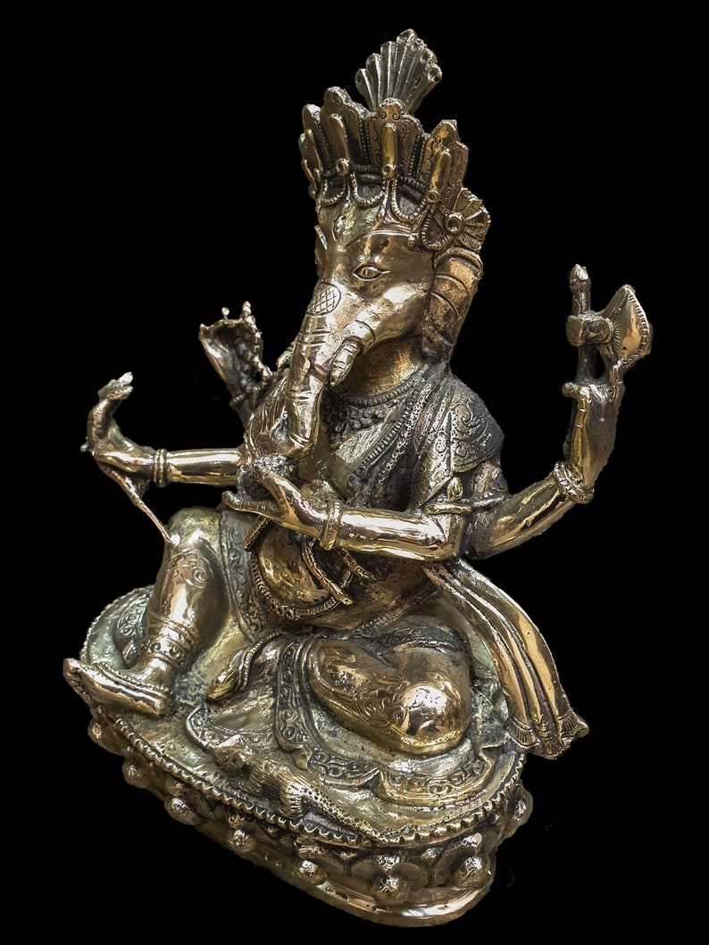 9.4 Inches, Nepali Traditional Statue of Ganesh, Ganesha, washable zdjęcie 5