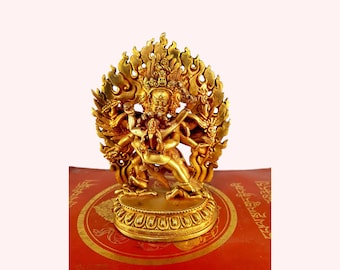 5" Inches Buddhist Statue of Vajrakilaya , full Gold Plated