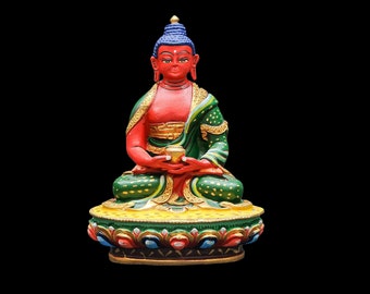 3.9" Inches, Buddhist Miniature Statue of Amitabha High-Quality Thangka Color Finishing