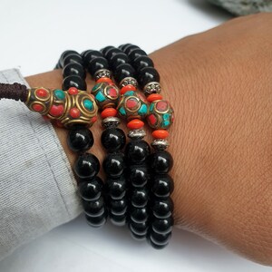 8mm, 108, Echter Onyx, Stein Gebetskette Mala Bild 3