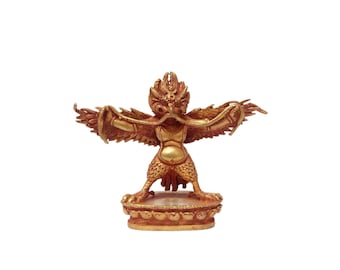 Nepali Handmade Statue of Garuda, Full Gold Plated, weighing of  210 Grams.