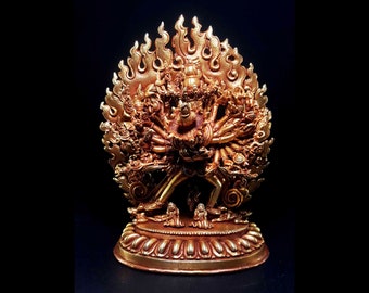 5.5" Inches, Buddhist Statue Of Kalachakra full Gold Plated, Fine Quality