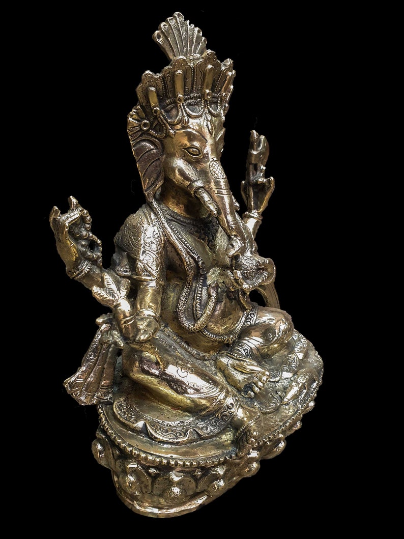 9.4 Inches, Nepali Traditional Statue of Ganesh, Ganesha, washable zdjęcie 6