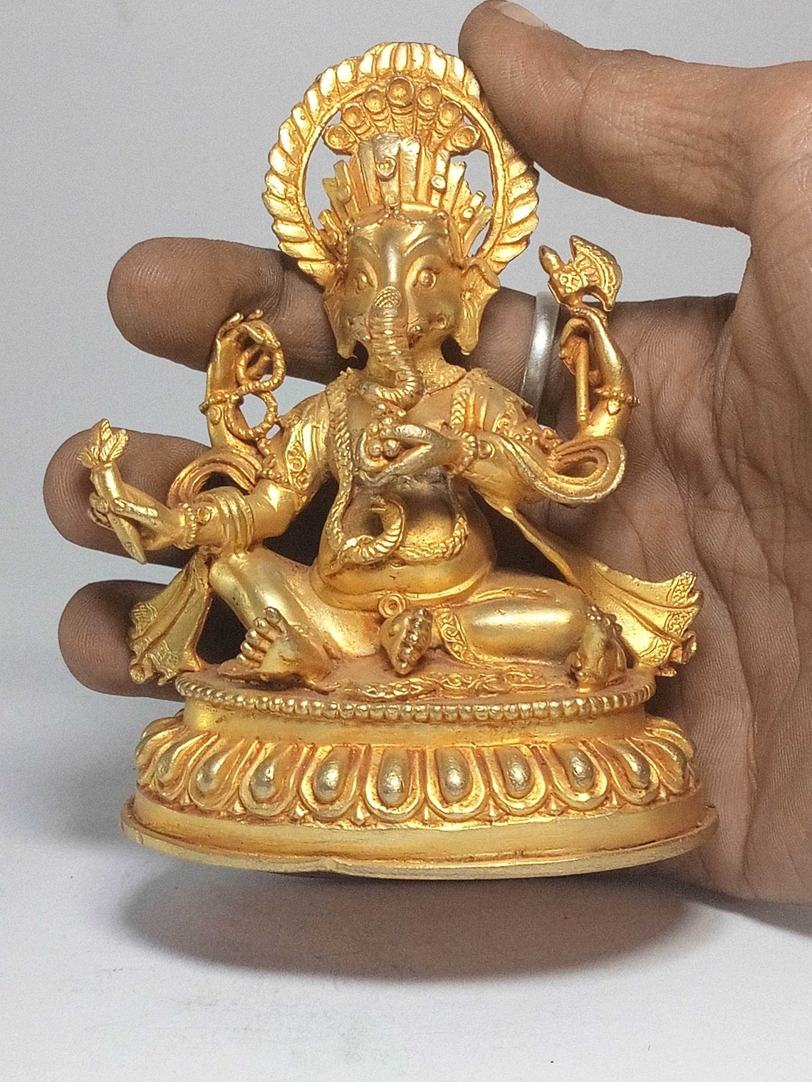 Nepali Handmade Statue of Ganesh Full Gold Plated Weighing Etsy