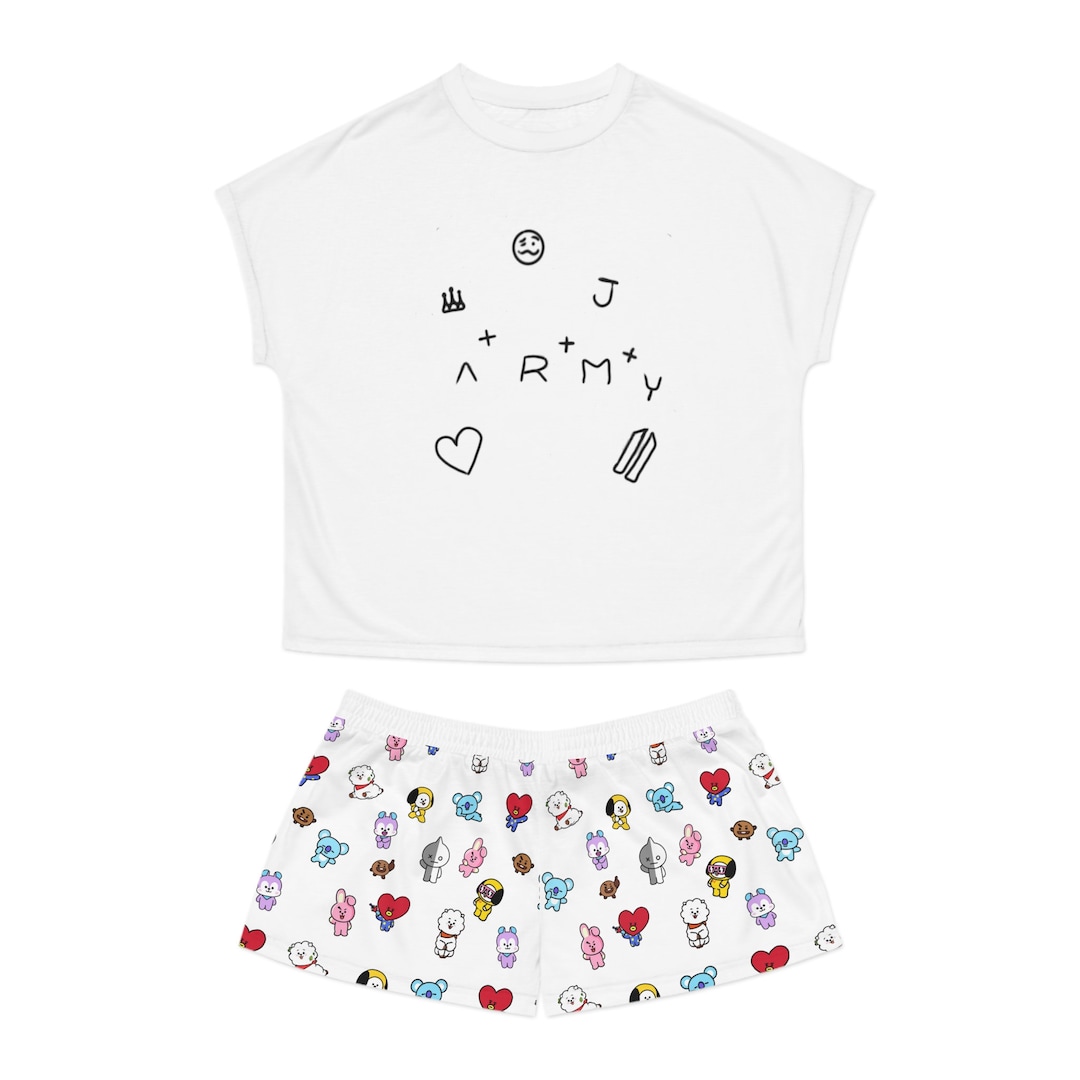 BT21 Line Friends Pajama Shorts Set, BTS Lounge Ware, Kpop Stan