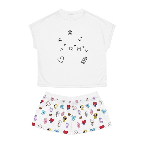 BT21 Line Friends Pajama Shorts Set BTS Lounge Ware Kpop Stan Gift BTS Army Merch Etsy