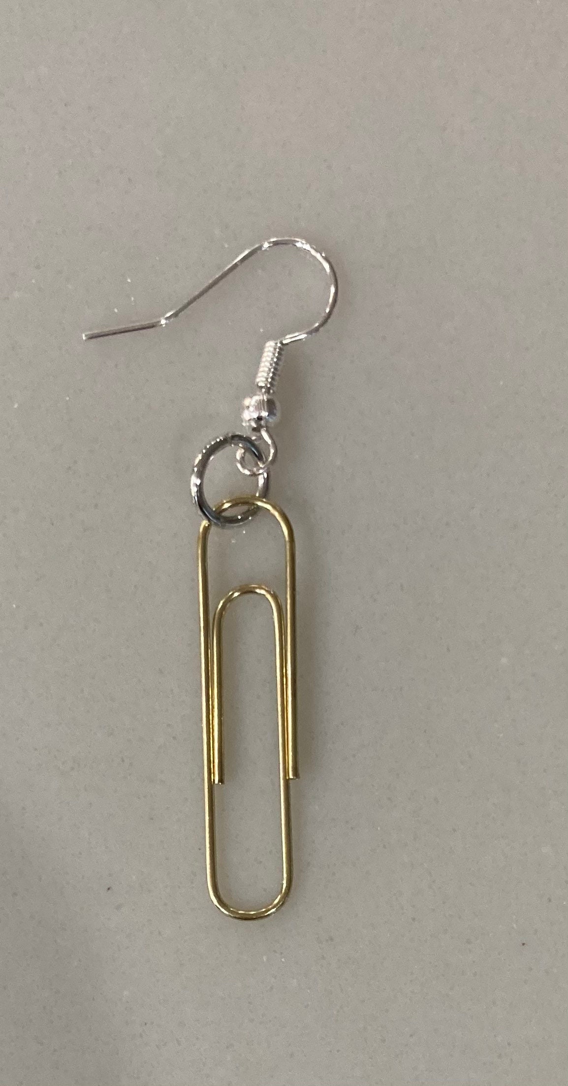 Gold Paper clip earring SINGULAR EARRING Etsy
