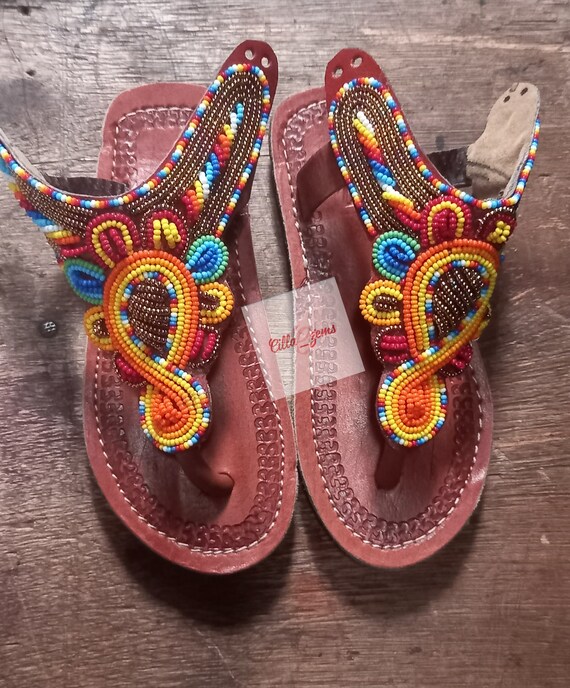 Girls beaded sandals discount