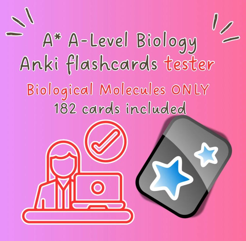 A* OCR A A-level Biology Anki TESTER Deck | Biological Molecules Only ...
