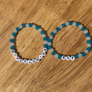 Super Junior Bracelet-Kpop Bracelet-Customized SuJu Bracelet-Custom Kpop Themed Bead Bracelets-Korean Pop Name Bracelet-ELF Bracelet Kpop