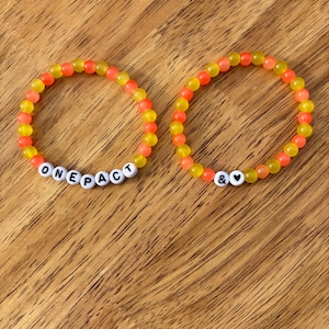 OnePact Bracelet-Kpop Bracelet-Customized OnePact Bracelet-Custom Kpop Themed Bead Bracelets-Korean Pop Name Bracelet-&heart Bracelet Kpop