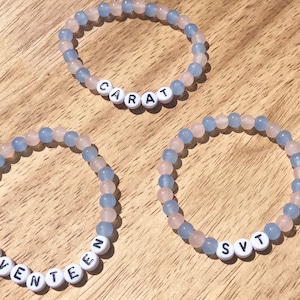 Seventeen Bracelet-Kpop Bracelet-Customized SVT Bracelet-Custom Kpop Themed Bead Bracelets-Korean Pop Name Bracelet-Carat Bracelet Kpop